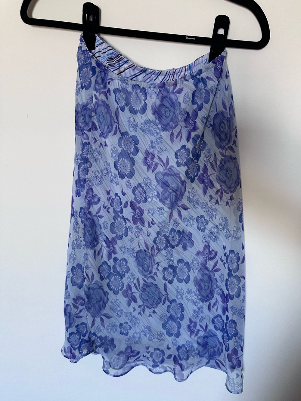 Light Blue Floral Midi Skirt